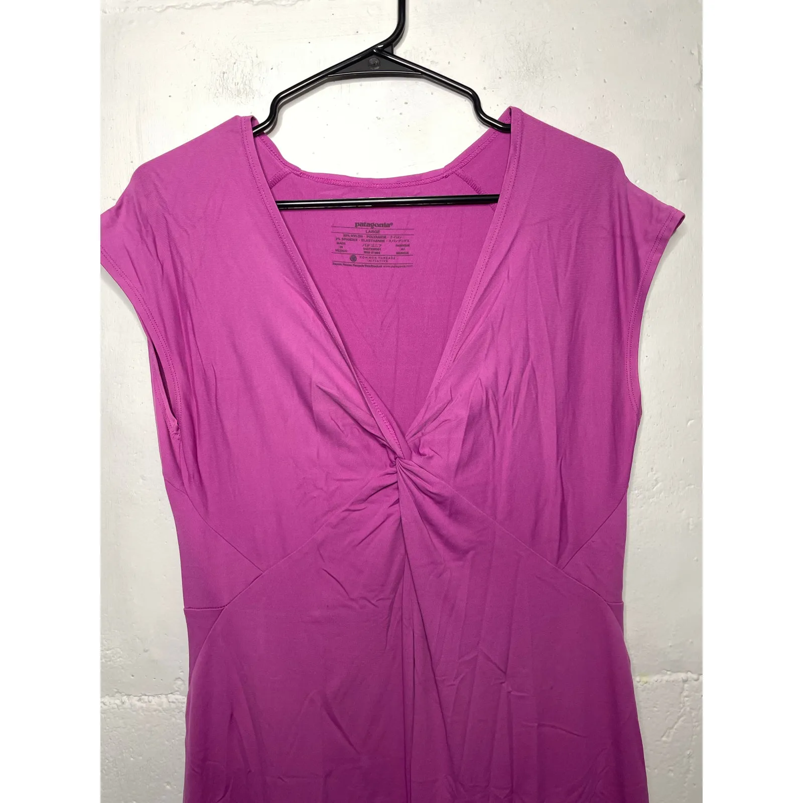 Patagonia Women's Bandha Twist Front Midi Dress Magenta Purple Size Large - Image 3