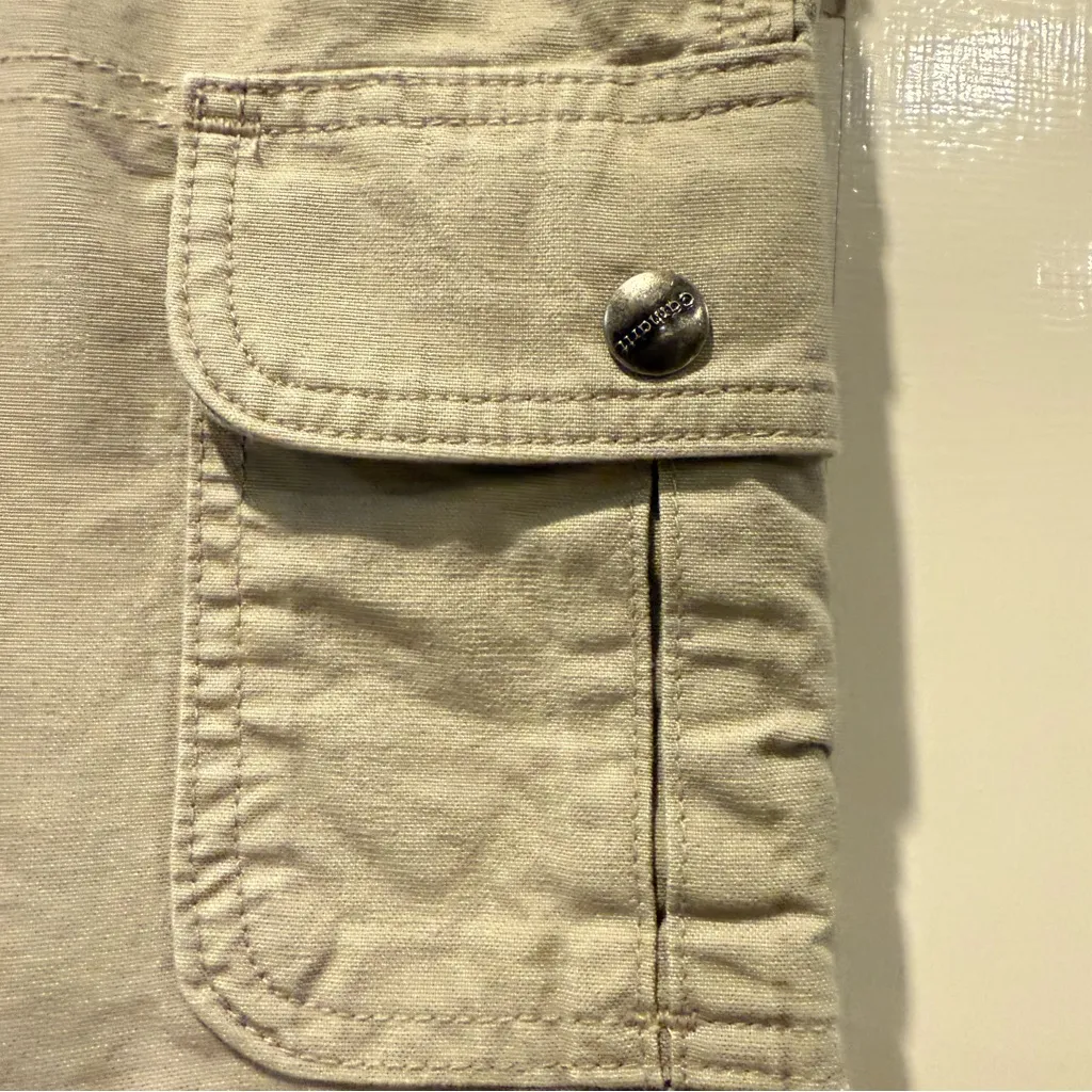 Carhartt‎ Women’s Vintage WB164 Six Pocket Cargo Shorts Tan Size 8 - Image 2