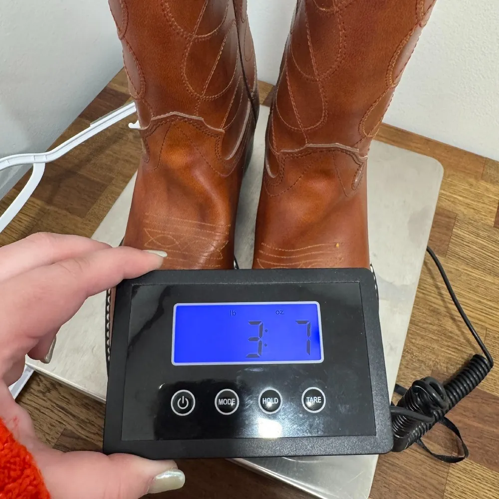 Bronco Womens Western Boots 8.5 Leather Made‎ in USA Mid Calf Cowboy Brown - Image 12
