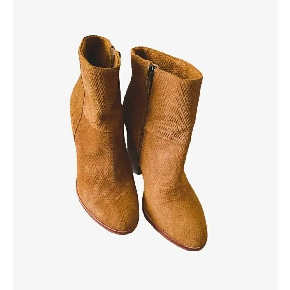 Vince Camuto Perforated Tan Suede Womens Boots/ Bootie SZ 6.5 - Image 4