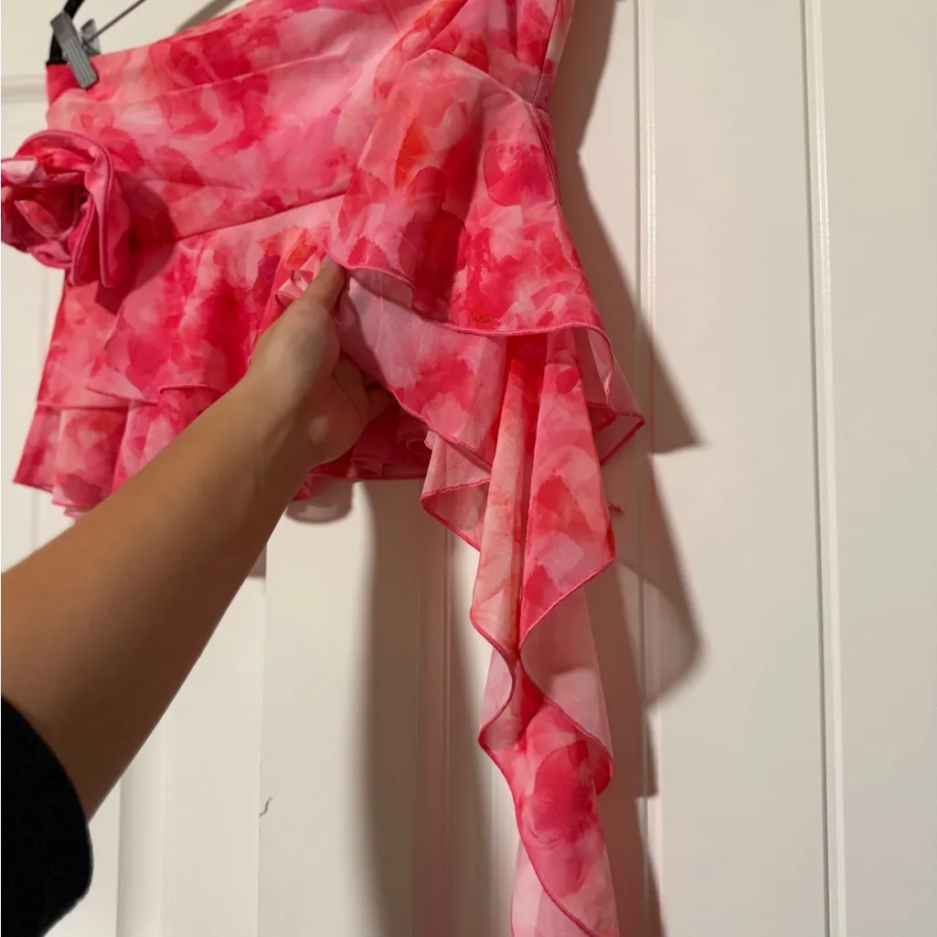 NWT Superdown Mika Pink Floral Corset Mini Skirt Set - Image 9