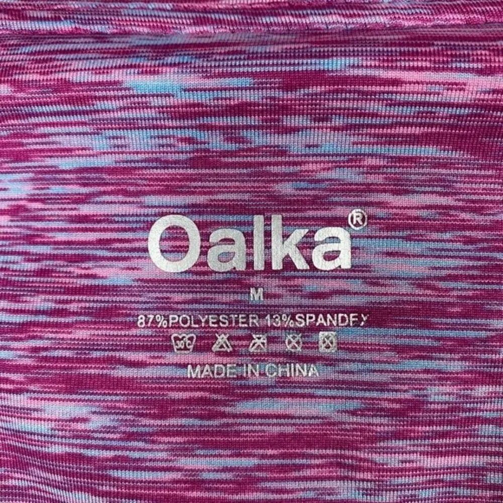 Oalka Pink & Multi-Colored Leggings Size Medium EUC - Image 2