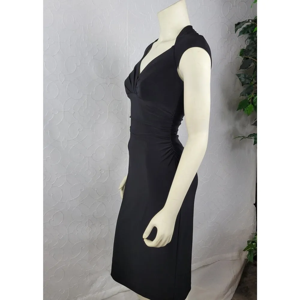 Anne Klein Womens Dress Size S Black Clingy Knee-Length Fitted Ruched Cocktail - Image 8