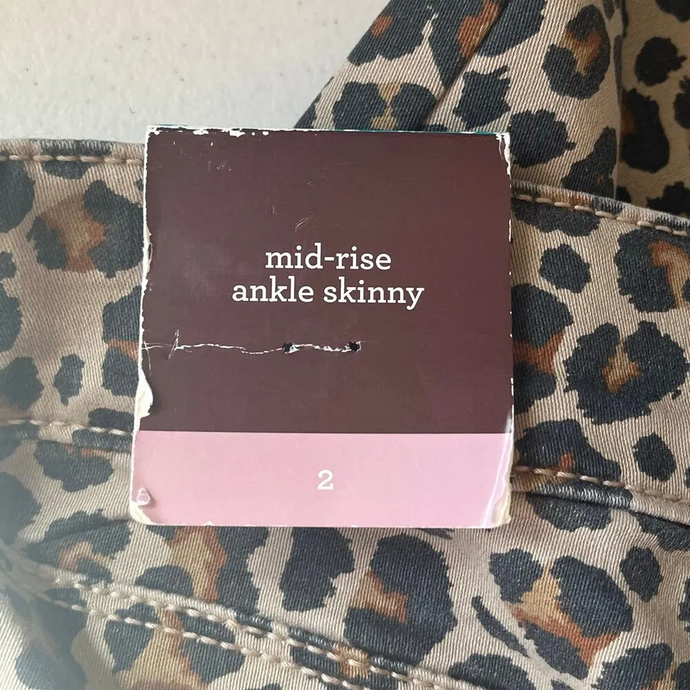 NWT! Knox Rose Leopard Print Mid-Rise Ankle Skinny Jean Size 2 - Image 6