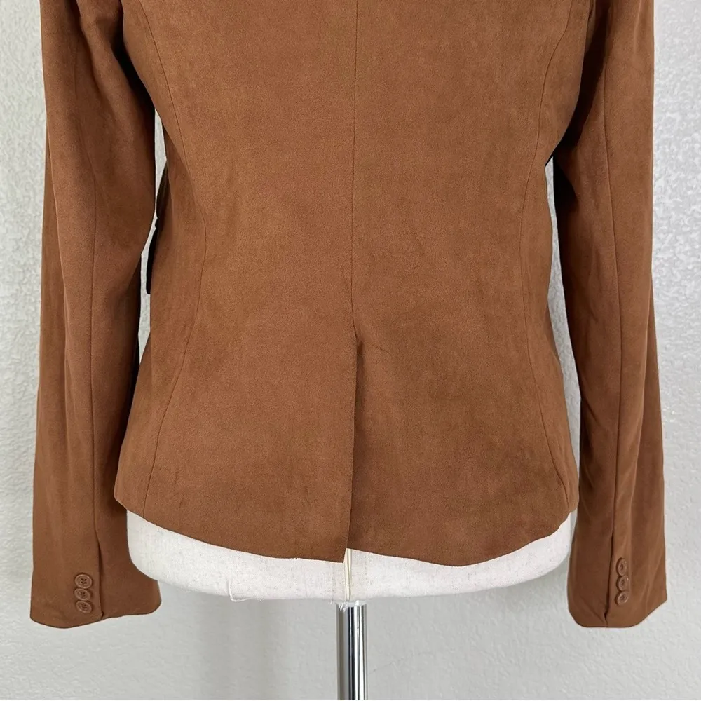 NWOT Sincerely Jules Women's Brown Suede One Front Button Blazer, Sz Medium - Image 9