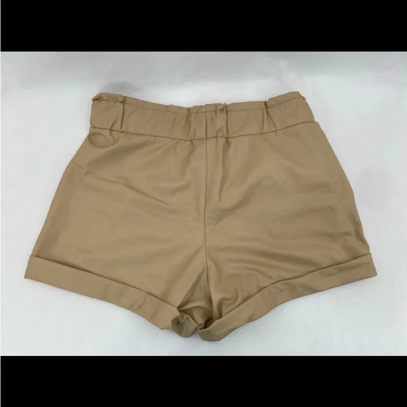 Faux leather shorts M Tan Size M - Image 3