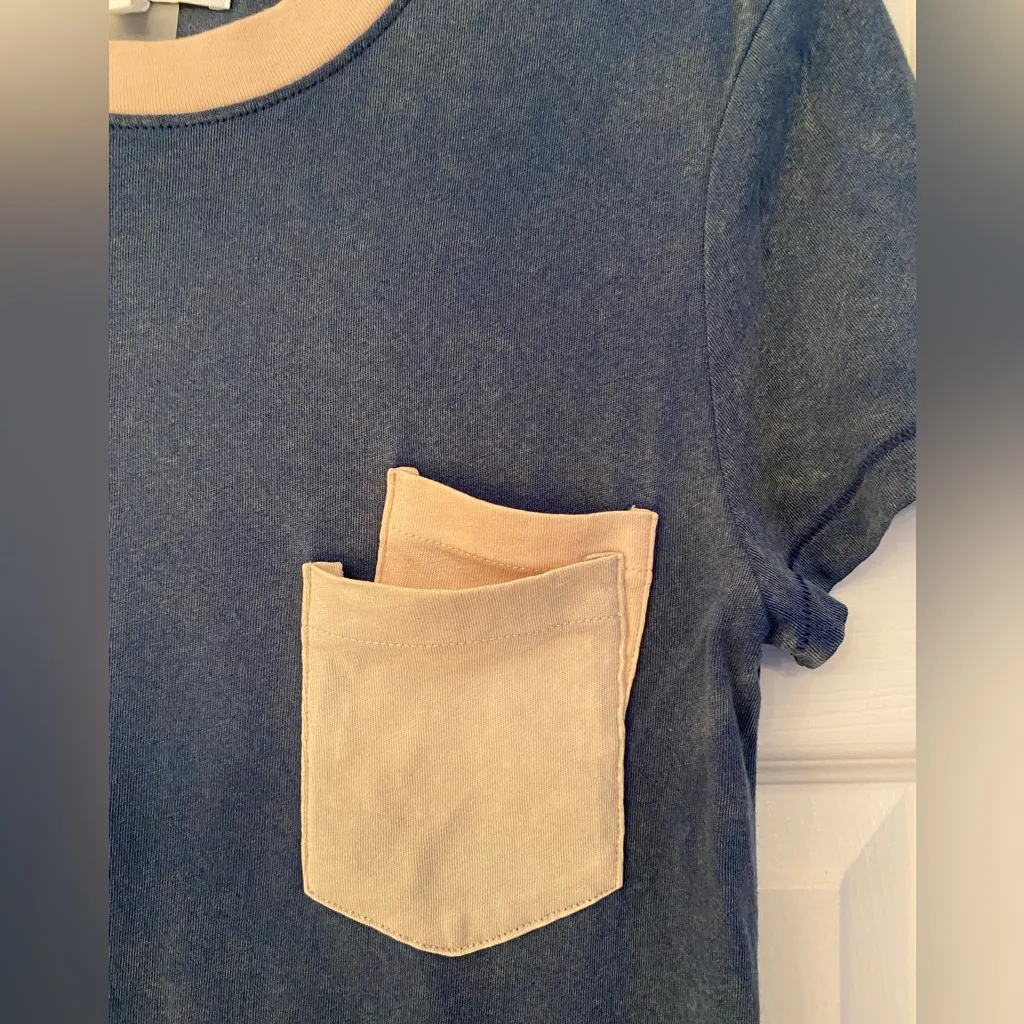 Current Elliott Double Pocketed Women’s Blue Cotton Short Sleeve Tee Size XS - Image 7