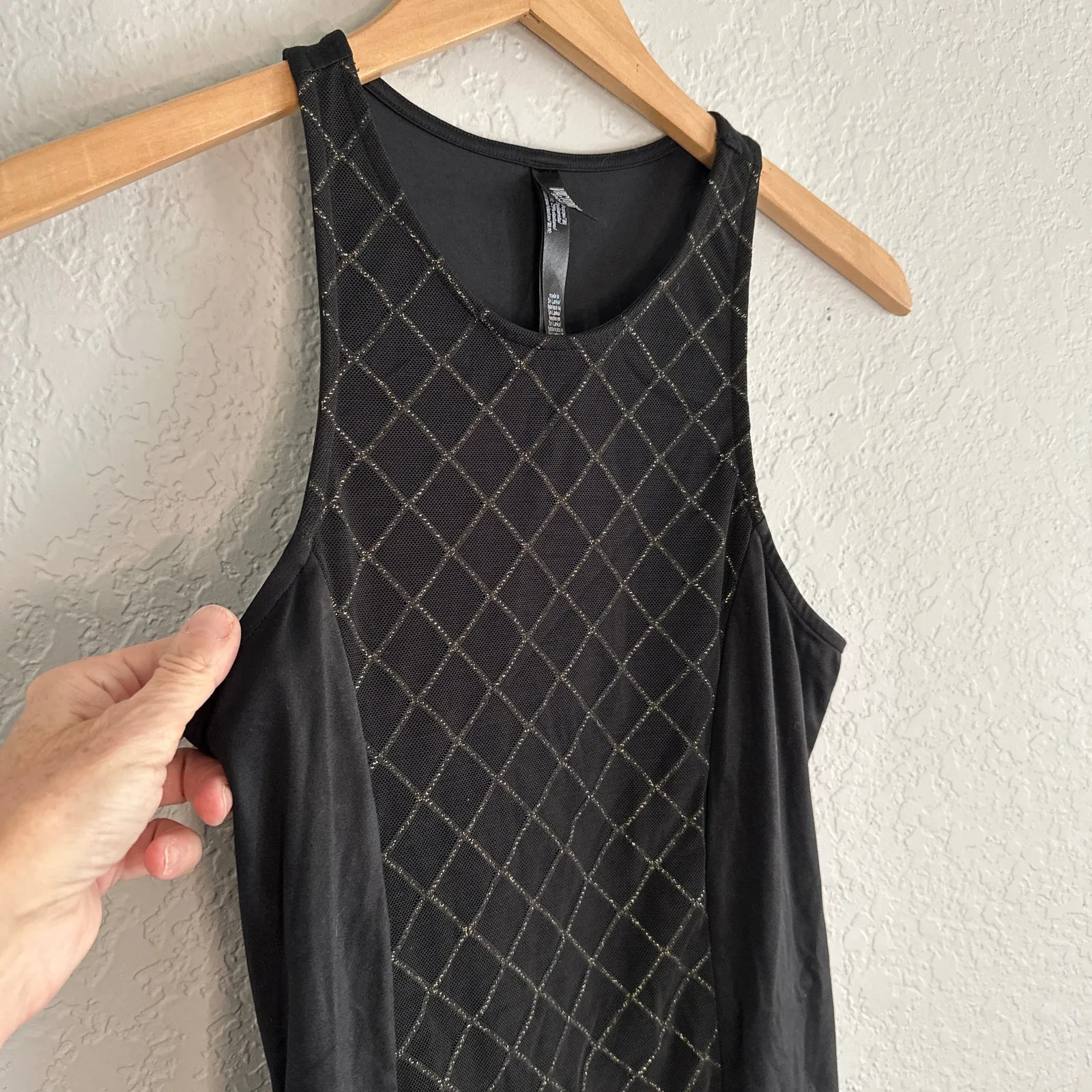 Victoria Sport Sporty Prep Black Gold Mesh Athletic Dress Athleisure Vacation - Image 3