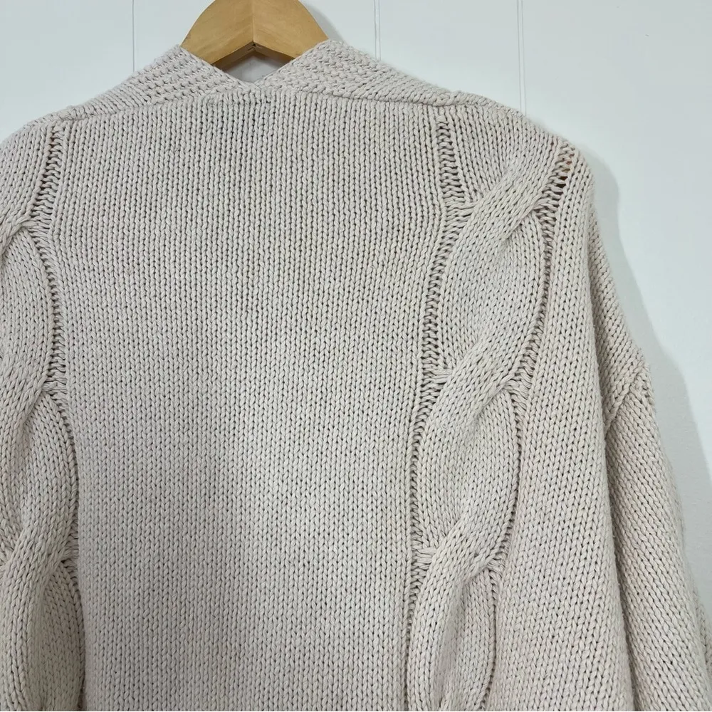 Vici Cream Oversized Heavyweight Chunky Cable Knit Belted Cardigan - Image 14