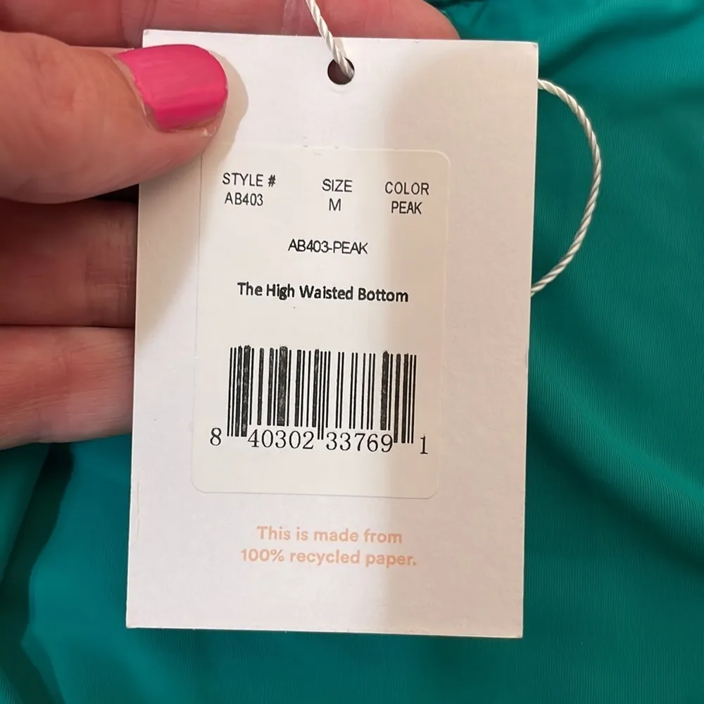 Andie Bikini Set‎ Portofino Top size S High Waisted Bottom M Peacock NWT - Image 5