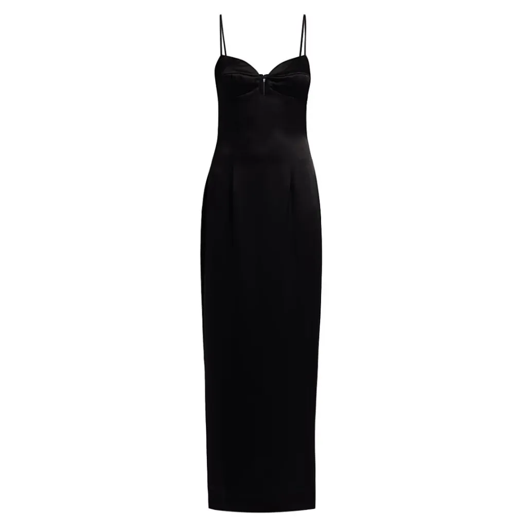 NWT Reformation Frankie Velvet Maxi Slip Dress Black Silk Blend Size 6 $298 - Image 9