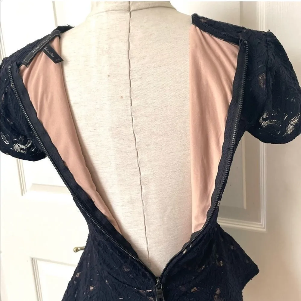 BCBG black lace peplum top - Image 11