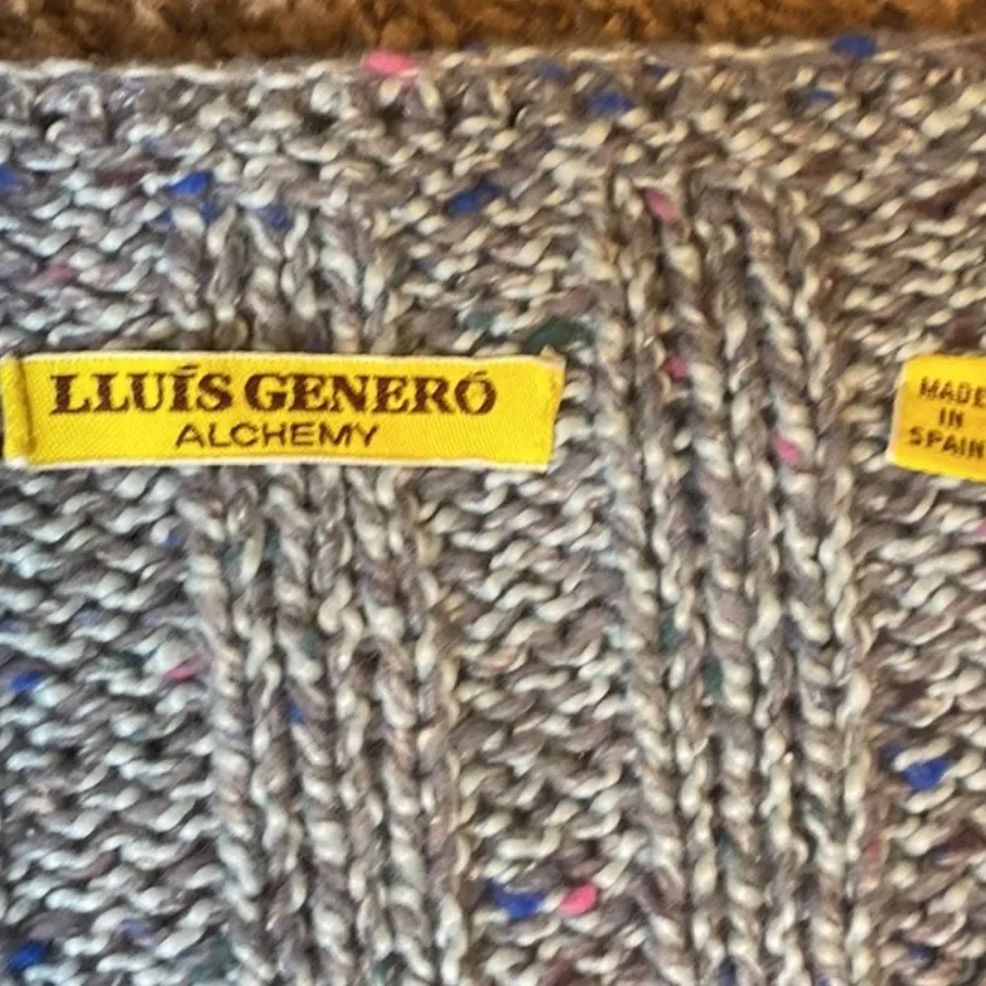 Lluis Genero Alchemy Tweed Sweater Made in Spain, Small Gray - Image 2