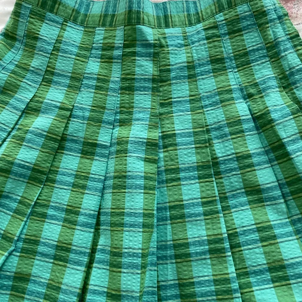 NWT Urban Outfitters Katie green plaid pleated academia mini skirt, size S - Image 15
