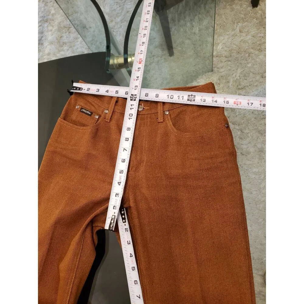 Vintage Karl Kani Brown Solid 100% Cotton Logo Slim Straight Leg Jeans Size 5/6 - Image 11