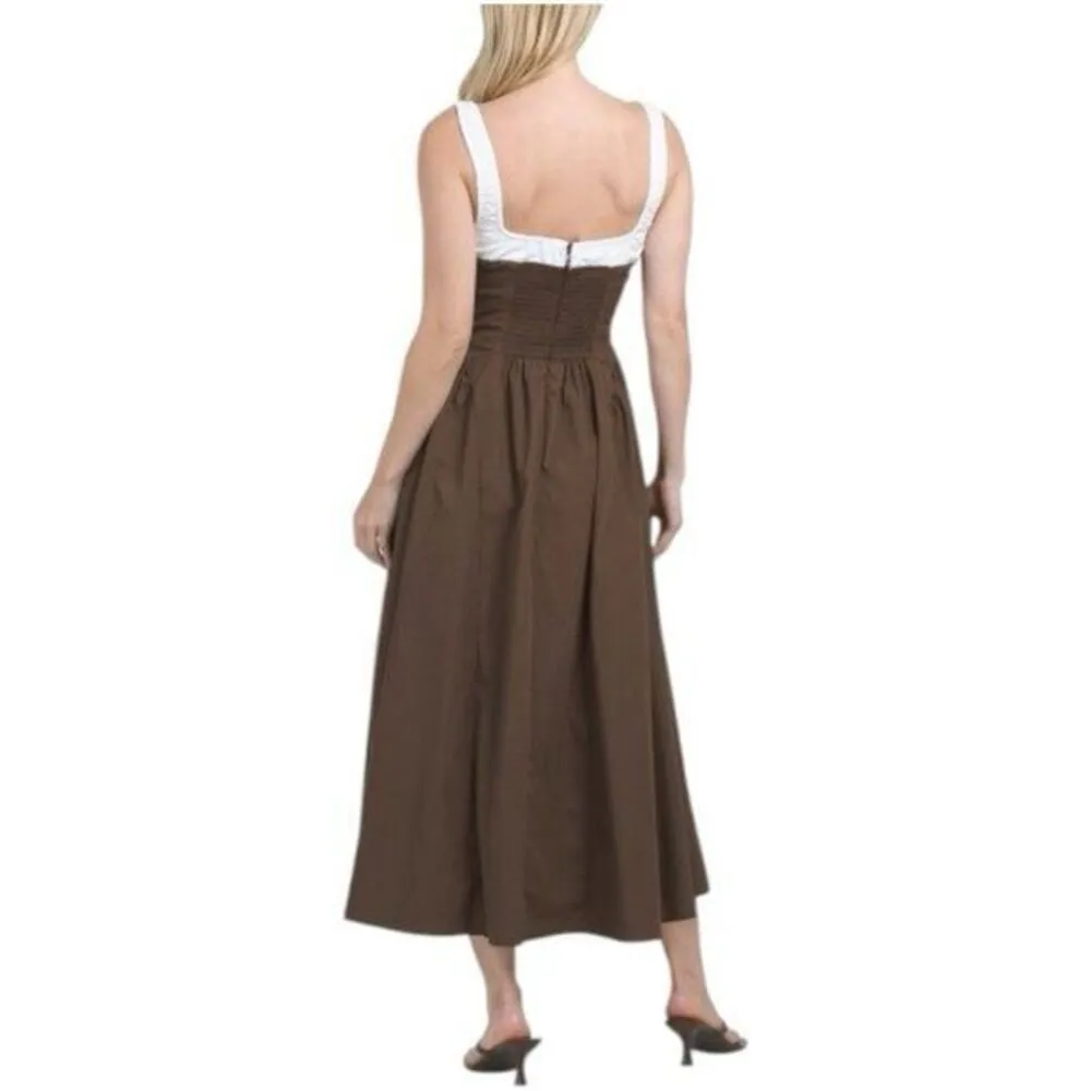 ✨MOON RIVER Two Tone Drop Waist Peakaboo Sz Large Dress✨ - Image 3