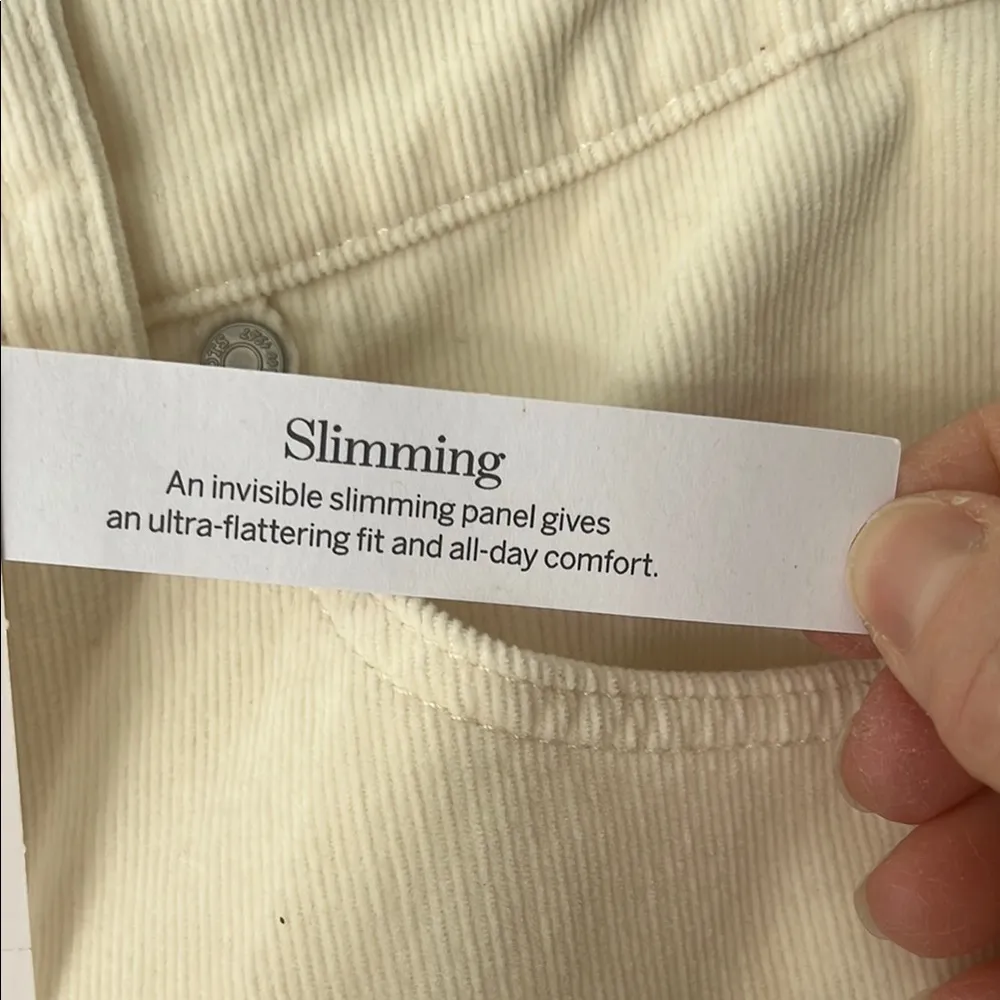 NWT Talbots Cream Corduroy Straight Leg Pants - Image 4