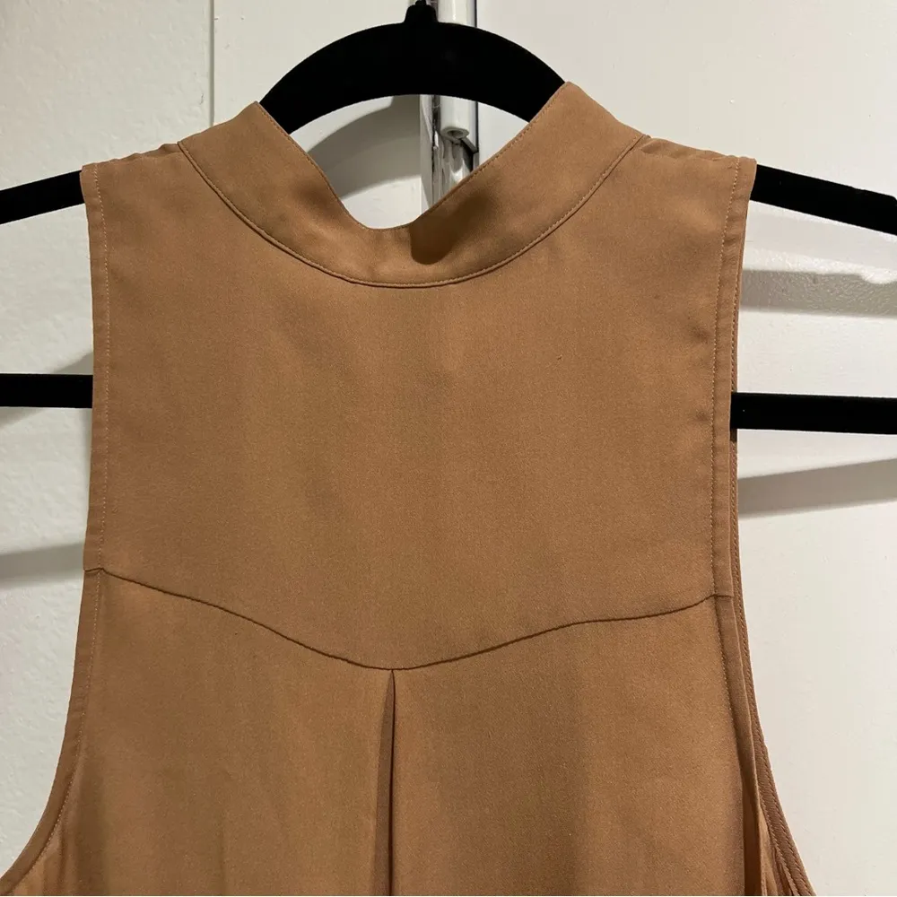 Haute Hippie Camel Silk Blouse Tank Top - Image 8