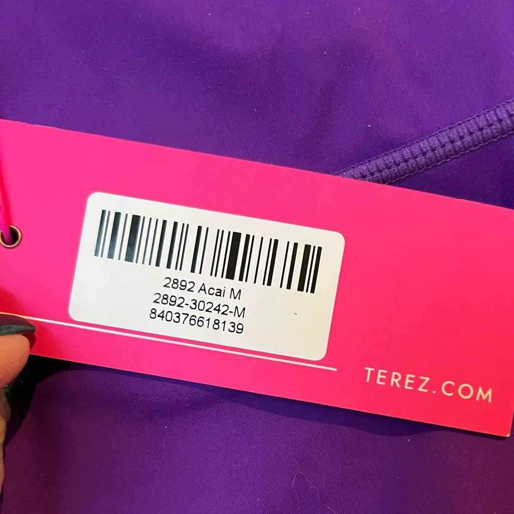 Terez Action Short Bodysuit In Açaí Purple Adjustable Strap Women's‎ Medium NWT - Image 8