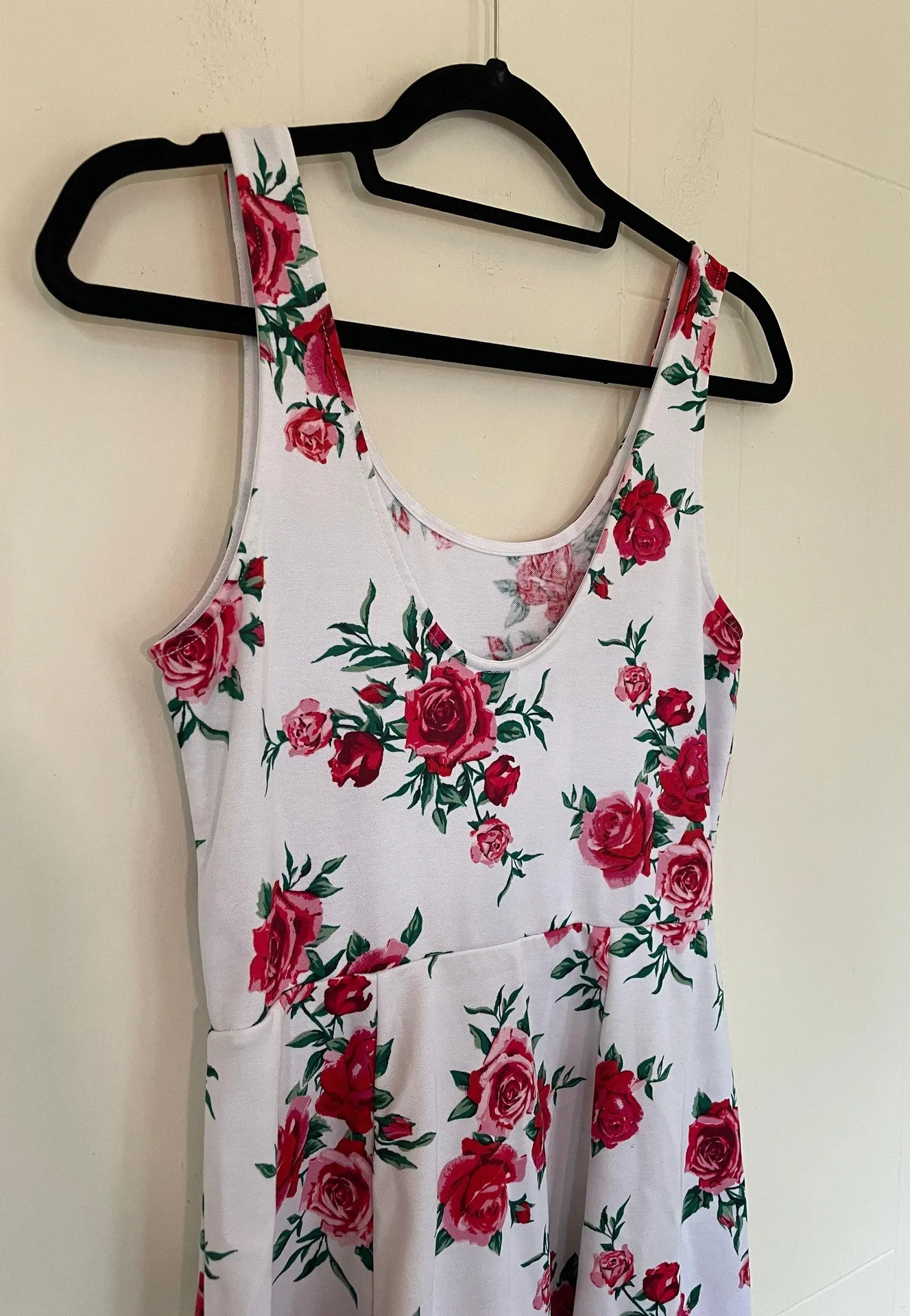 H&M Divided sleeveless white floral dress fit & flare pullover women’s size 12 - Image 4
