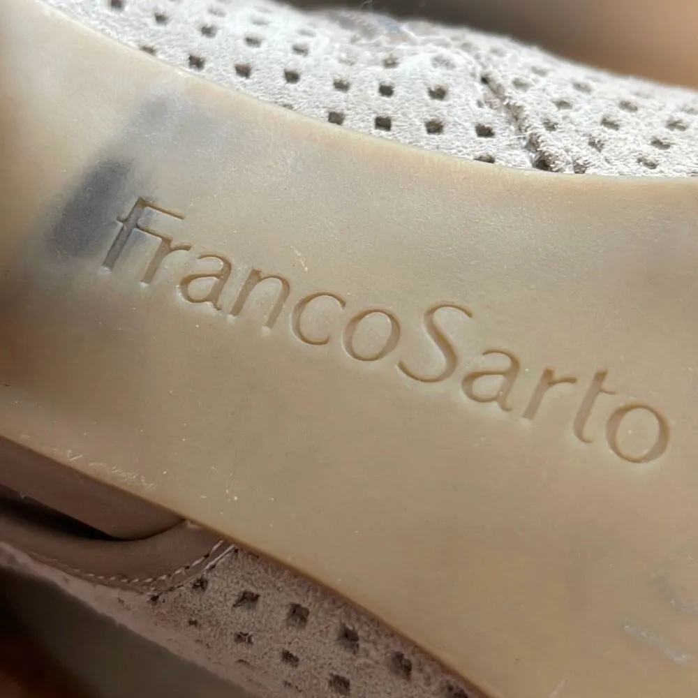 Franco Sarto Womens Dale2 Perforated Cutout Block Heel Ankle Boot Taupe Size 10M - Image 9