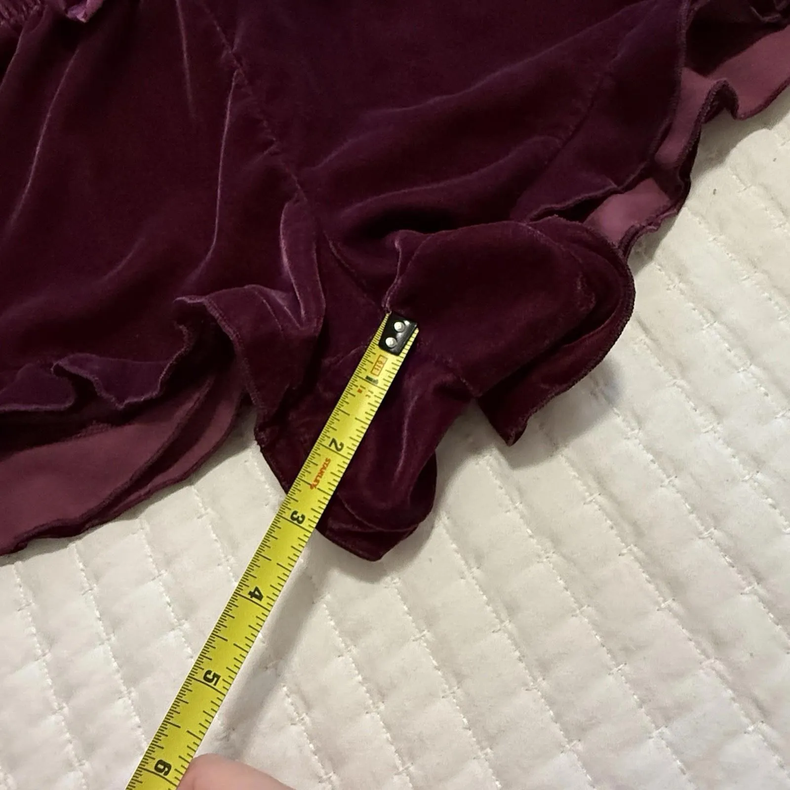 Victoria's Secret Purple Ruffled PJ Pajama Shorts Velvet Small S Ribbon Waist - Image 5