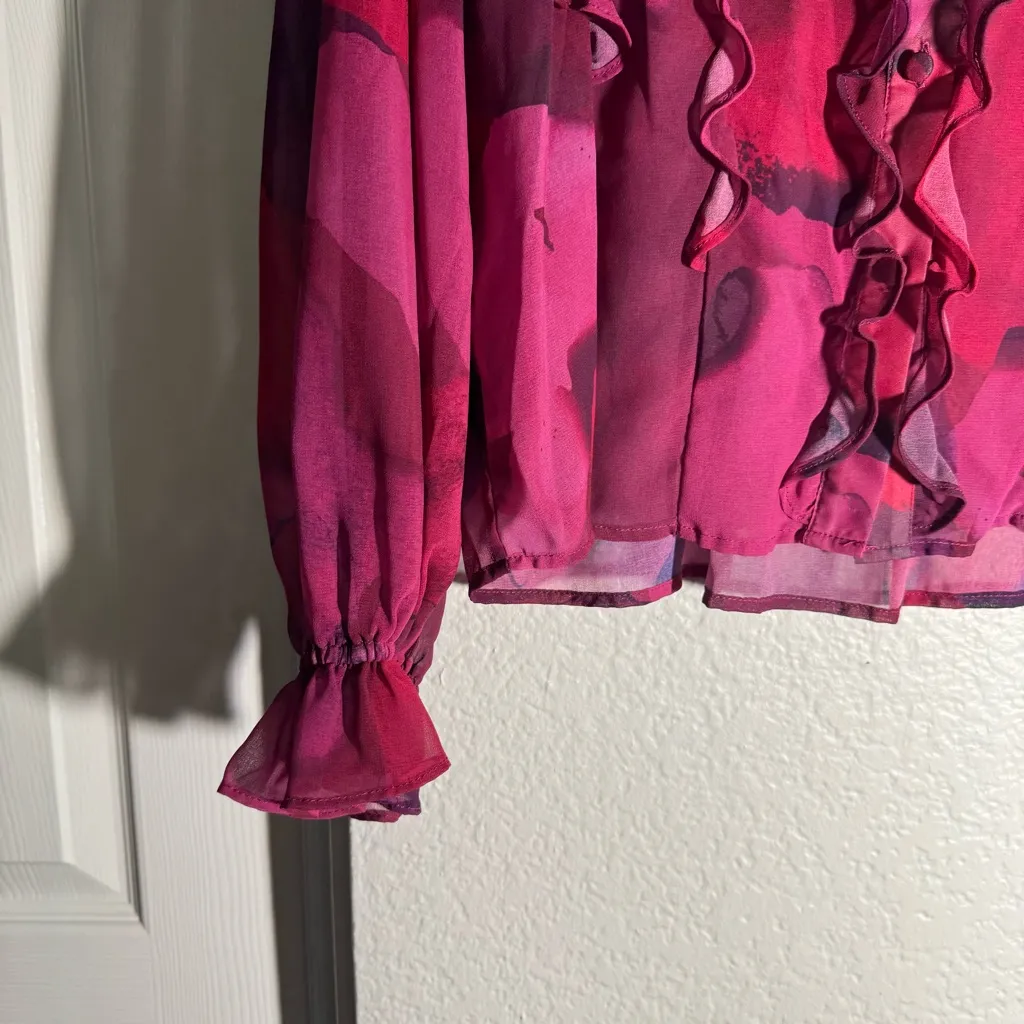 Hutch • Long Sleeve Blouse • Button Down • Small • Pink/purple - Image 8