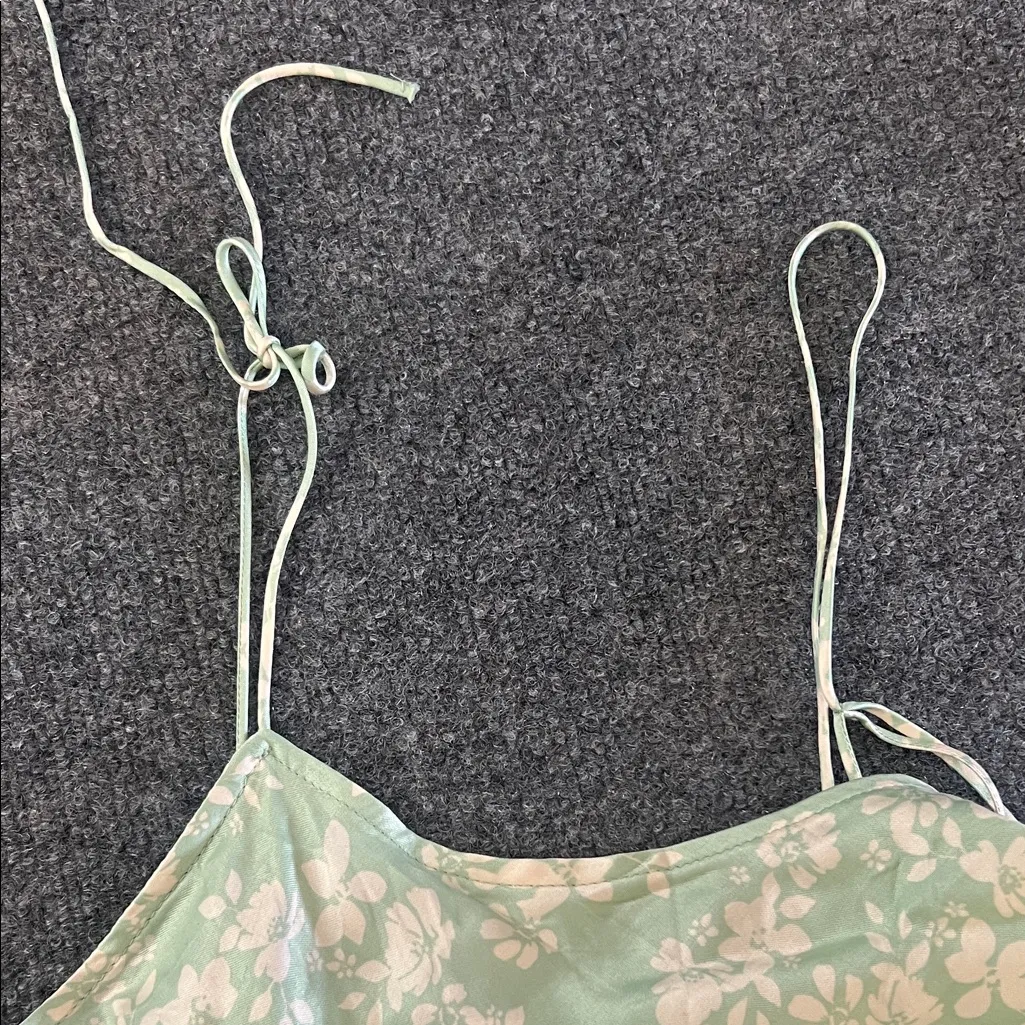 Zara Floral Lace Slip Dress - Green Size XL - Image 6