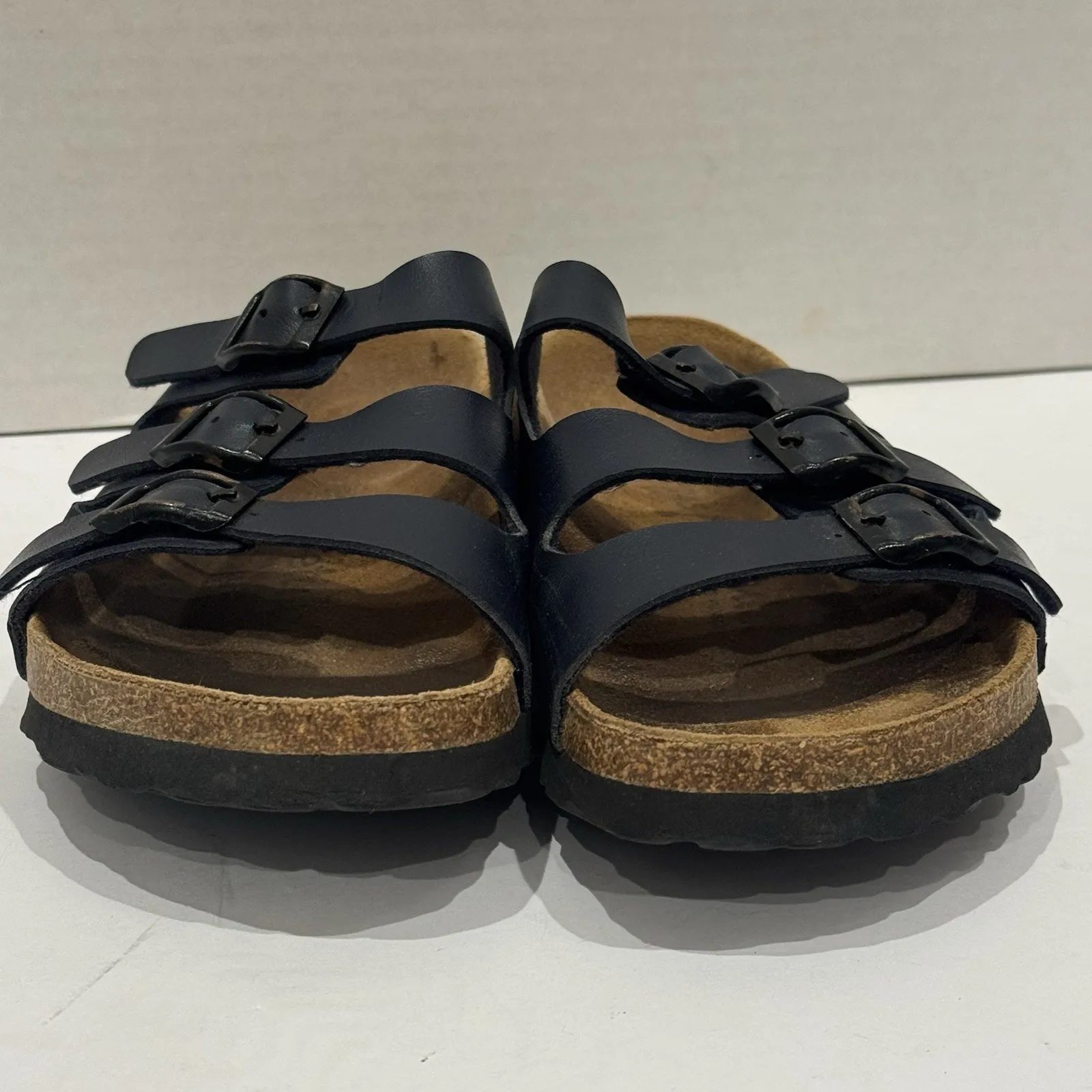 Betula Birkenstock Florida 3 Strap Slip On Sandal Navy Blue Women's 7 - Image 4