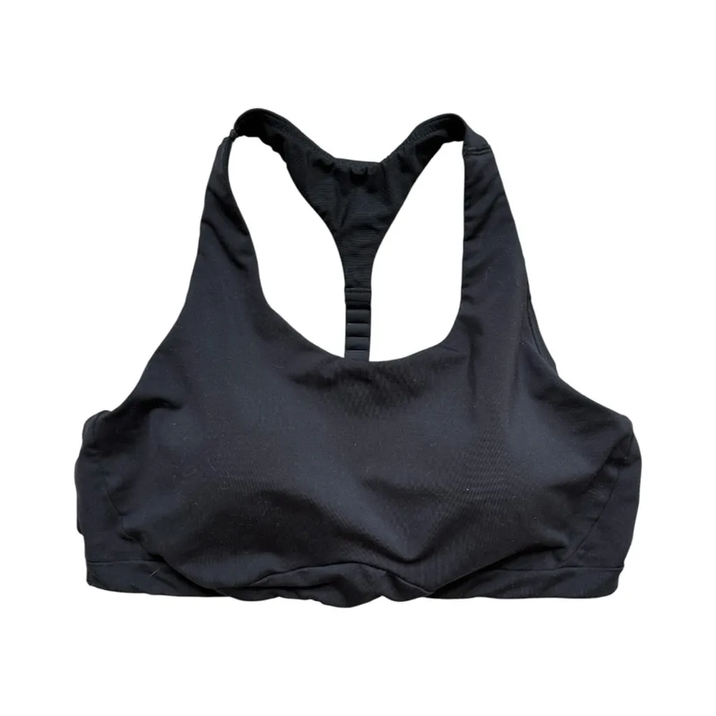 Athleta Circuit Cutout Black Sports Bra Large Y2K Activewear Medium Impact - Image 3