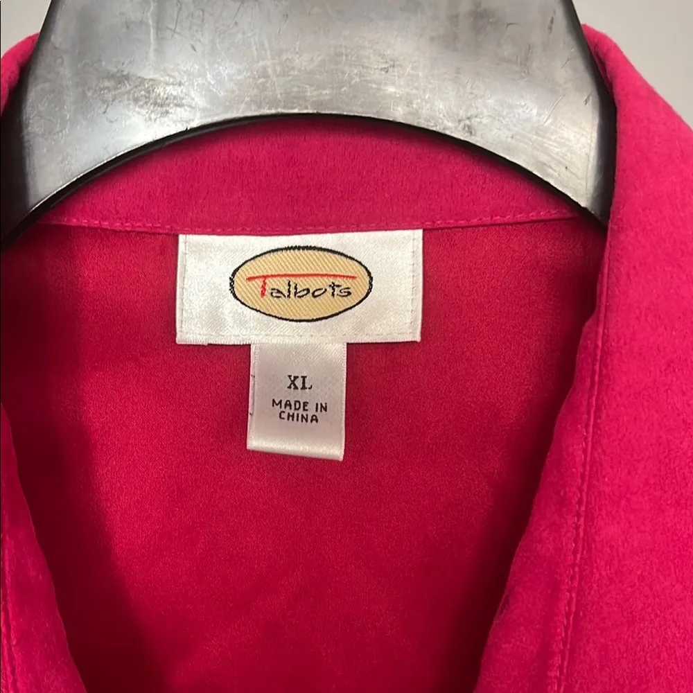 Women's Red Button-Up Shirt ultra suede XL Talbots - Image 3