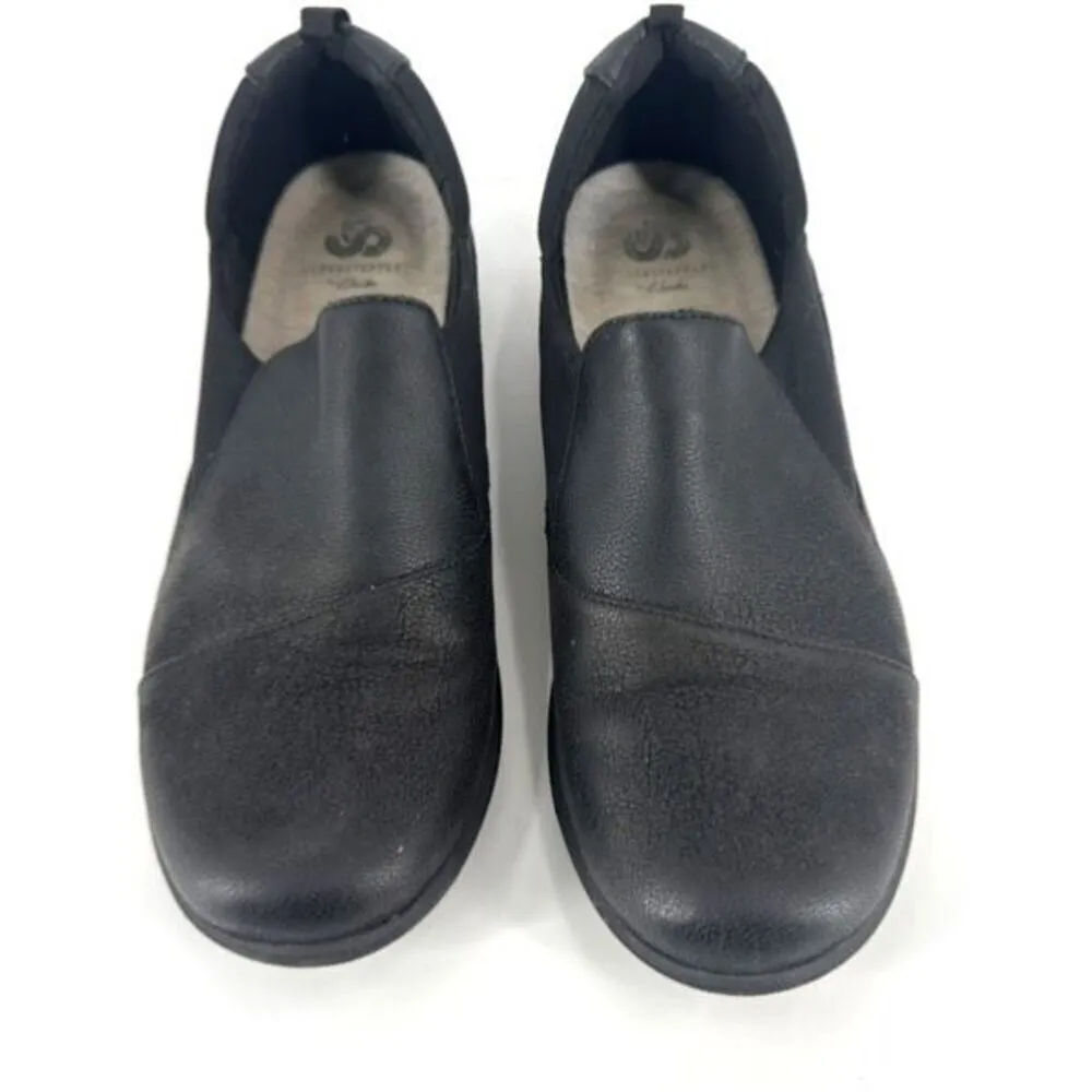 Clarks Sillian Holly black flats slip on‎ shoes Cloudsteppers size 7.5 - Image 3