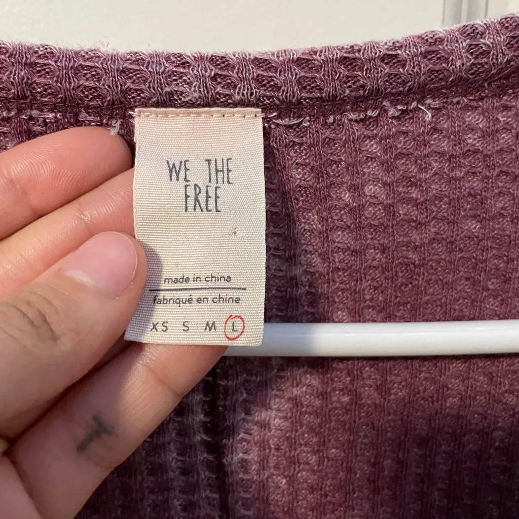 FREE PEOPLE/WE THE FREE DAHLIA THERMAL TOP BLOUSE - Image 3