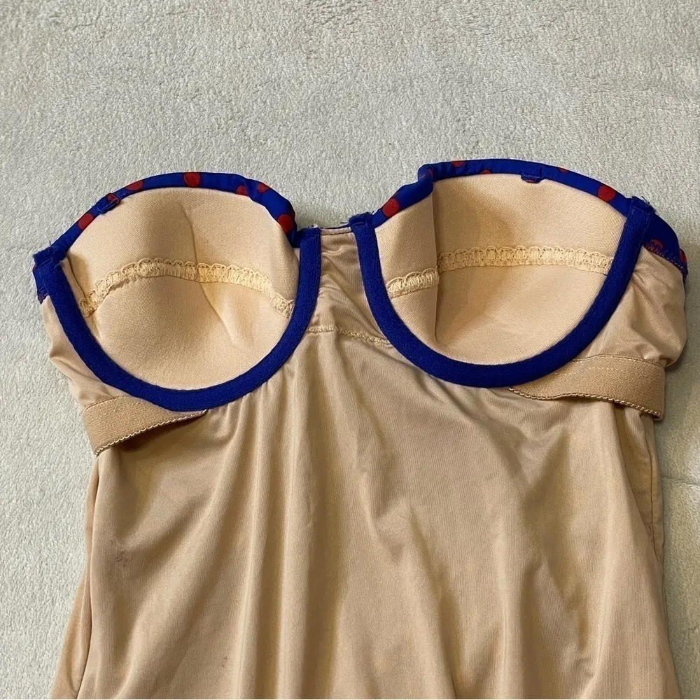 J.Crew Vintage Strapless Polka Dot Swimsuit – Blue & Red (Size 0 / XS) - Image 10
