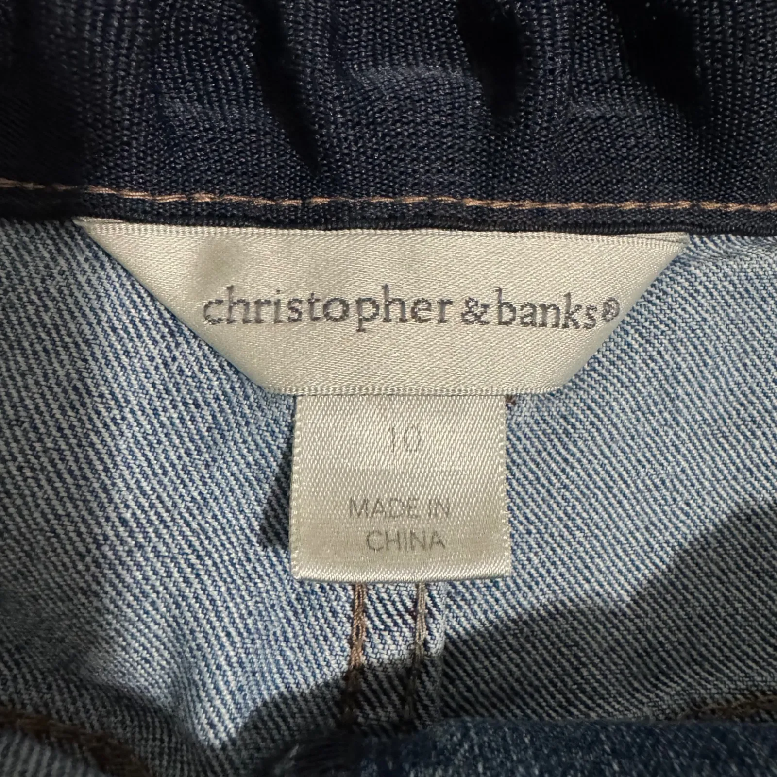 Christopher & Banks Women Denim Bermuda Jean Shorts Cuffed Roll Tab High Rise 10 - Image 2