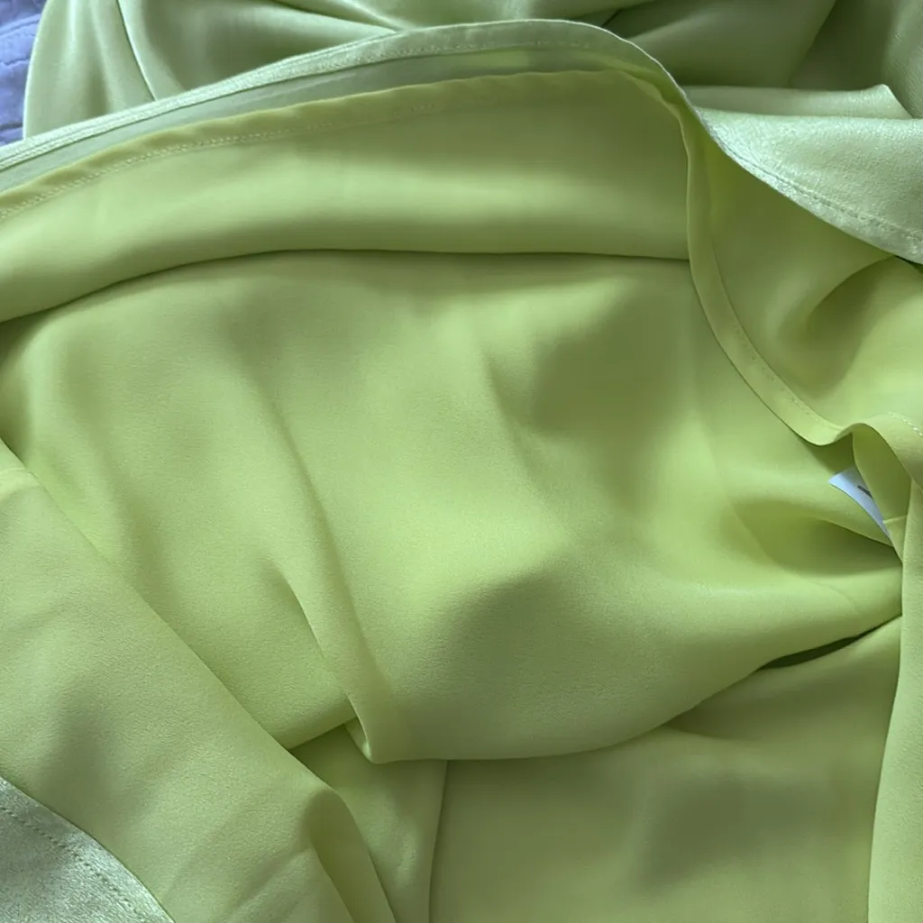 Revolve Bardot Sharnie Slip Dress Cowneck Midi in Satin Neon Green Size 8 M - Image 10