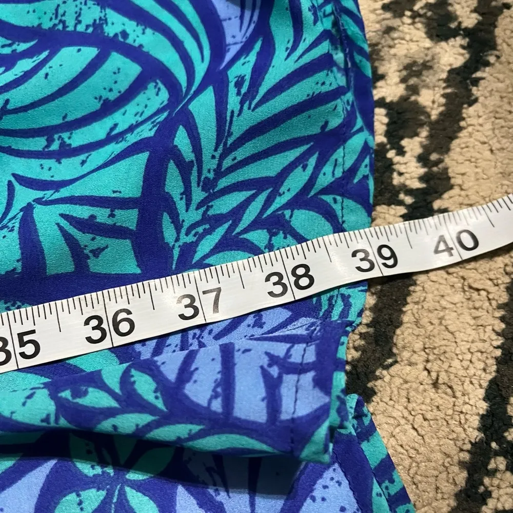 Swimsuits for All Leaf Beach Coverup Caftan Size 22/24 Blue - Image 5