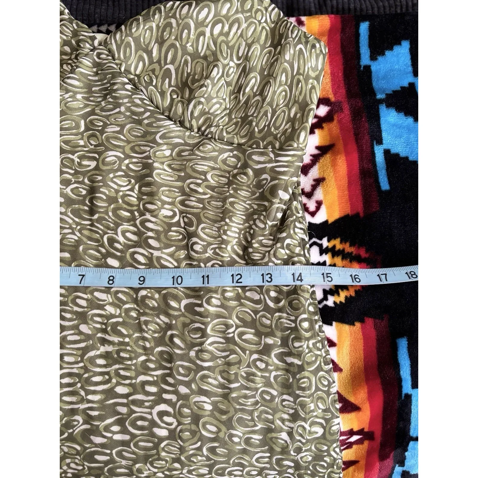 Believe Green Geo Chiffon Sleeveless Maxi Dress Size‎ 12 Lace Straps Lined - Image 11