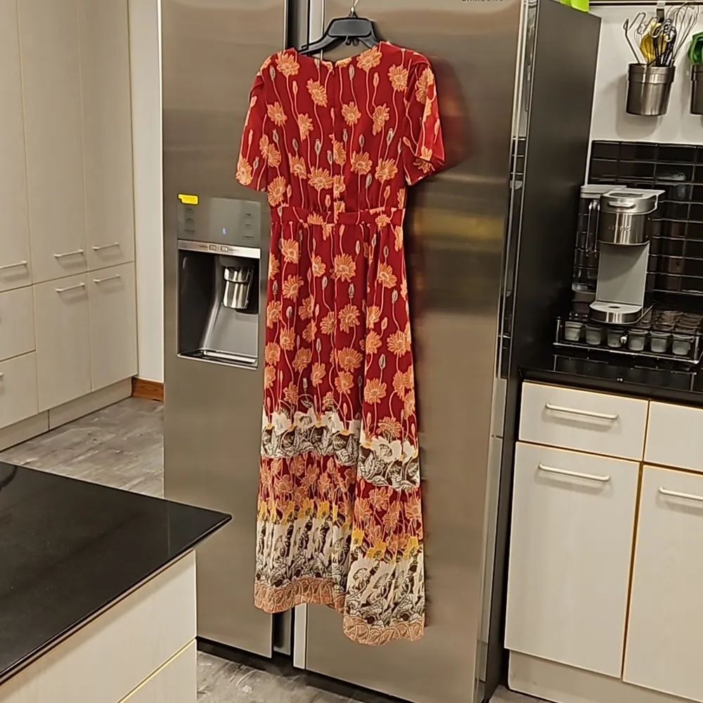 💕MADEWELL💕 Tulip-Sleeve Maxi Dress ~ Tall Sunflowers Print 4 - Image 7