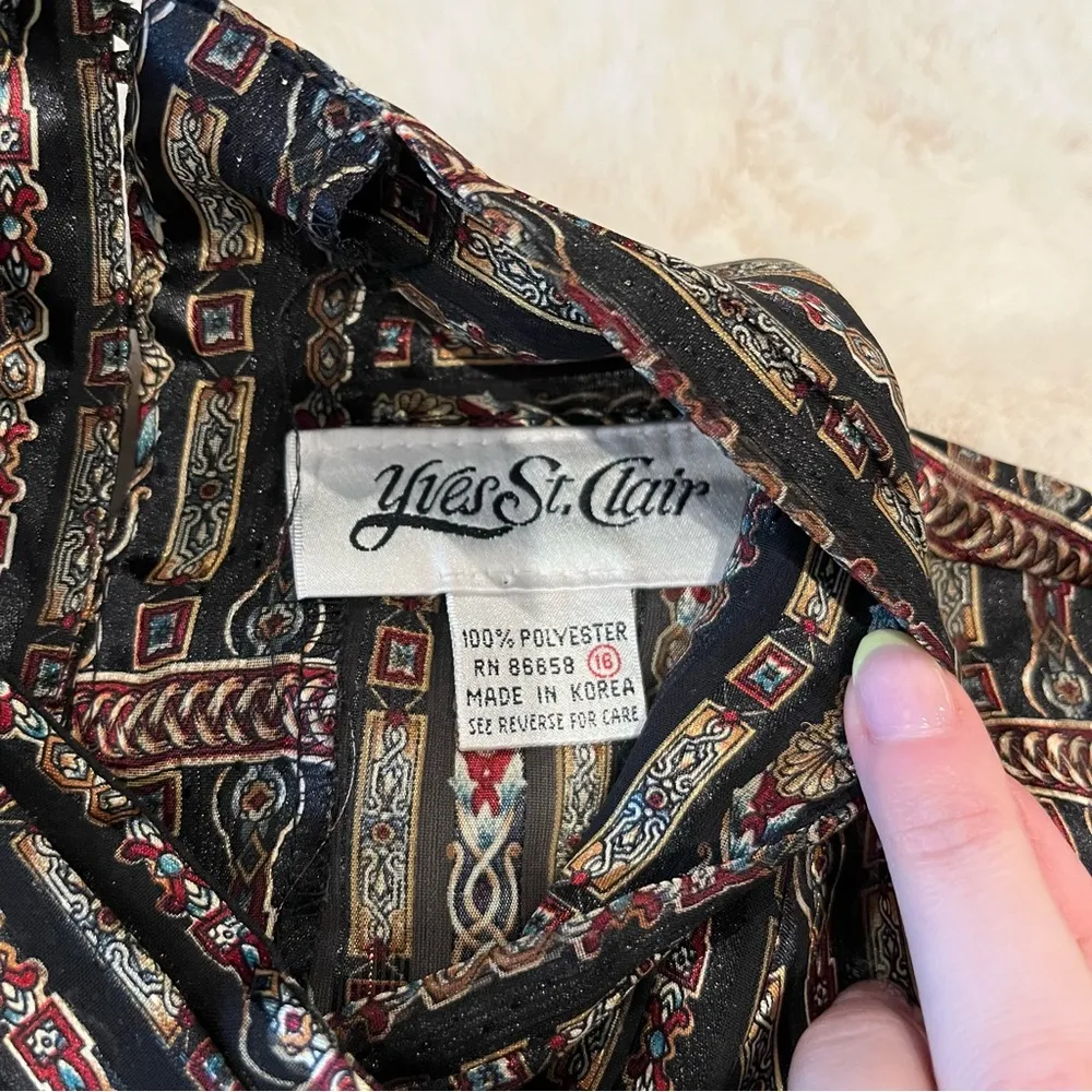 Vintage Yves St. Clair Blouse Black Size 16 - Image 4