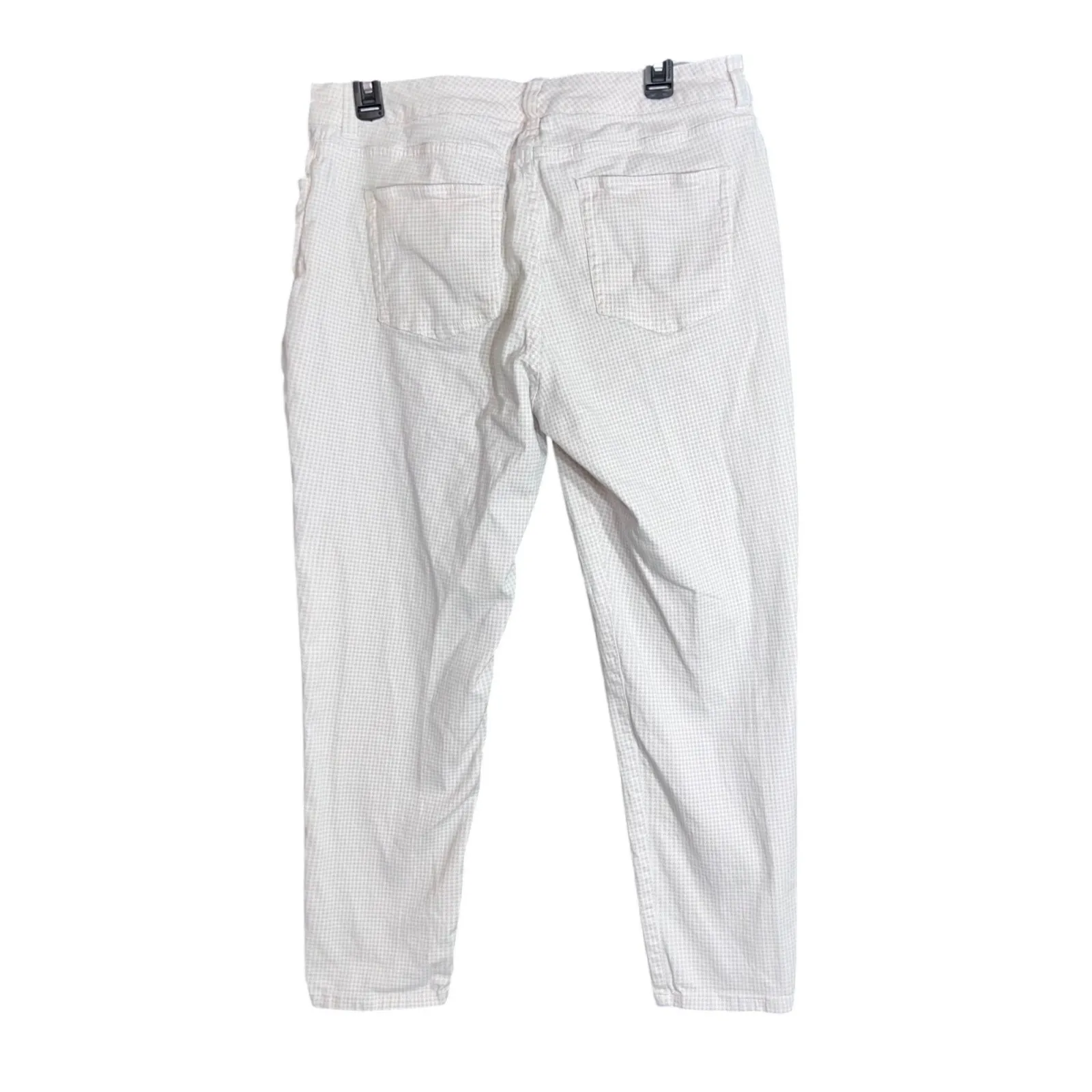 Chaps Ankle Pants Womens  12 Grey Gingham Check Stretch Casual Work Everyday - Image 3