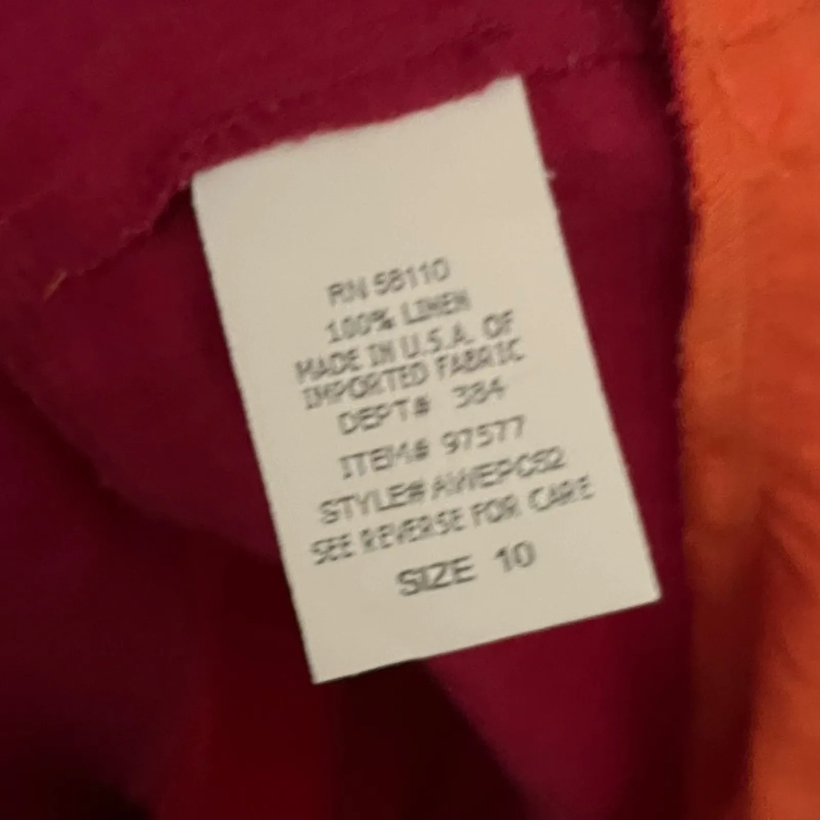 Sangria Red Linen Dress Sleeveless Midi Casual Summer Sundress‎ Size 10 - Image 6