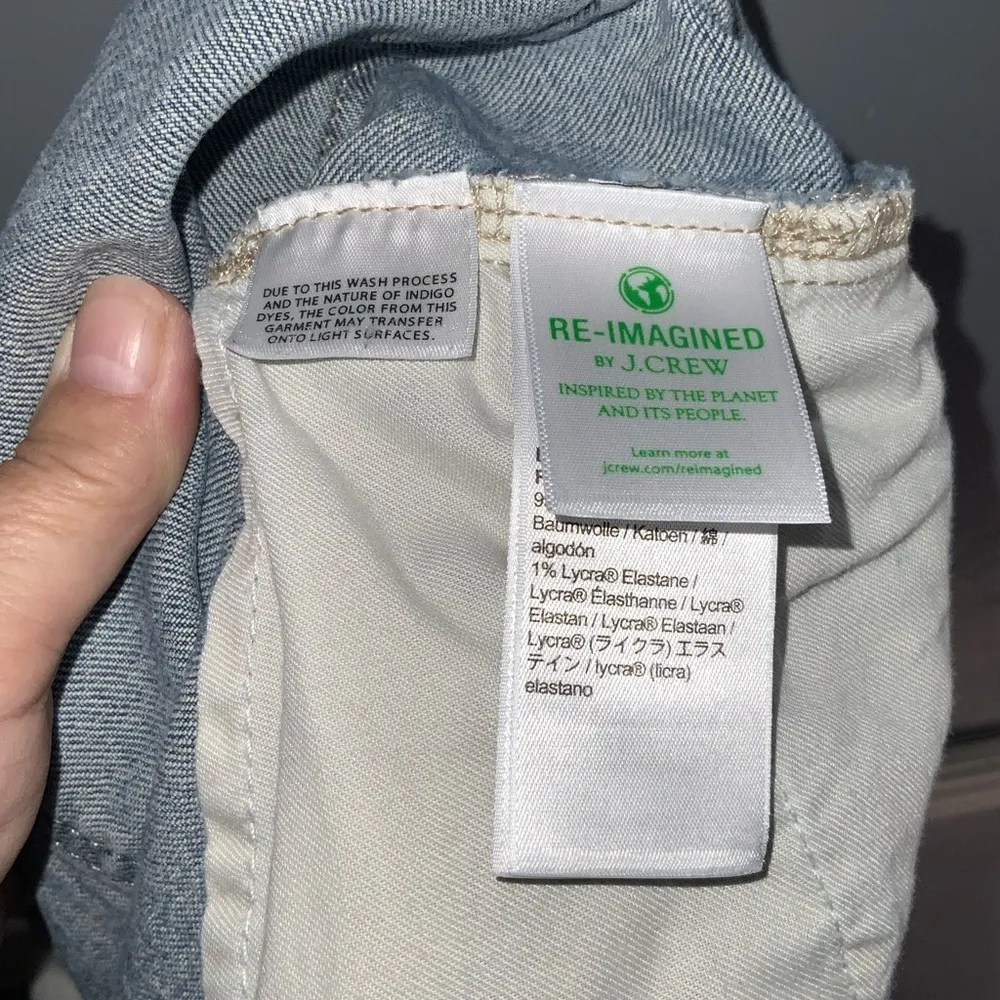 J Crew Slim Boyfriend Ripped Distressed Ankle Jeans In Tinted Indigo Wash 28 - Image 16