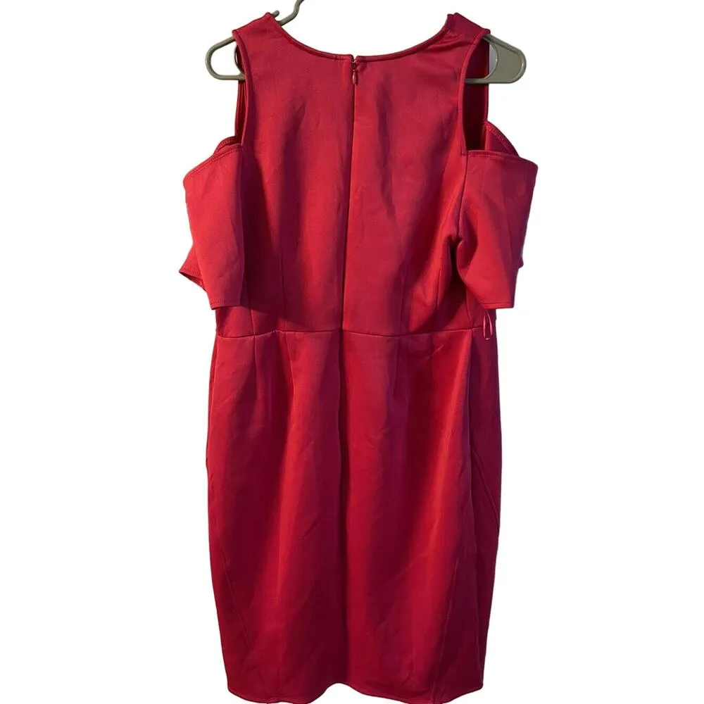 LANE BRYANT Dress Plus Size 16 Sheath Pink Cold Shoulder Smoothing Slip NEW - Image 2