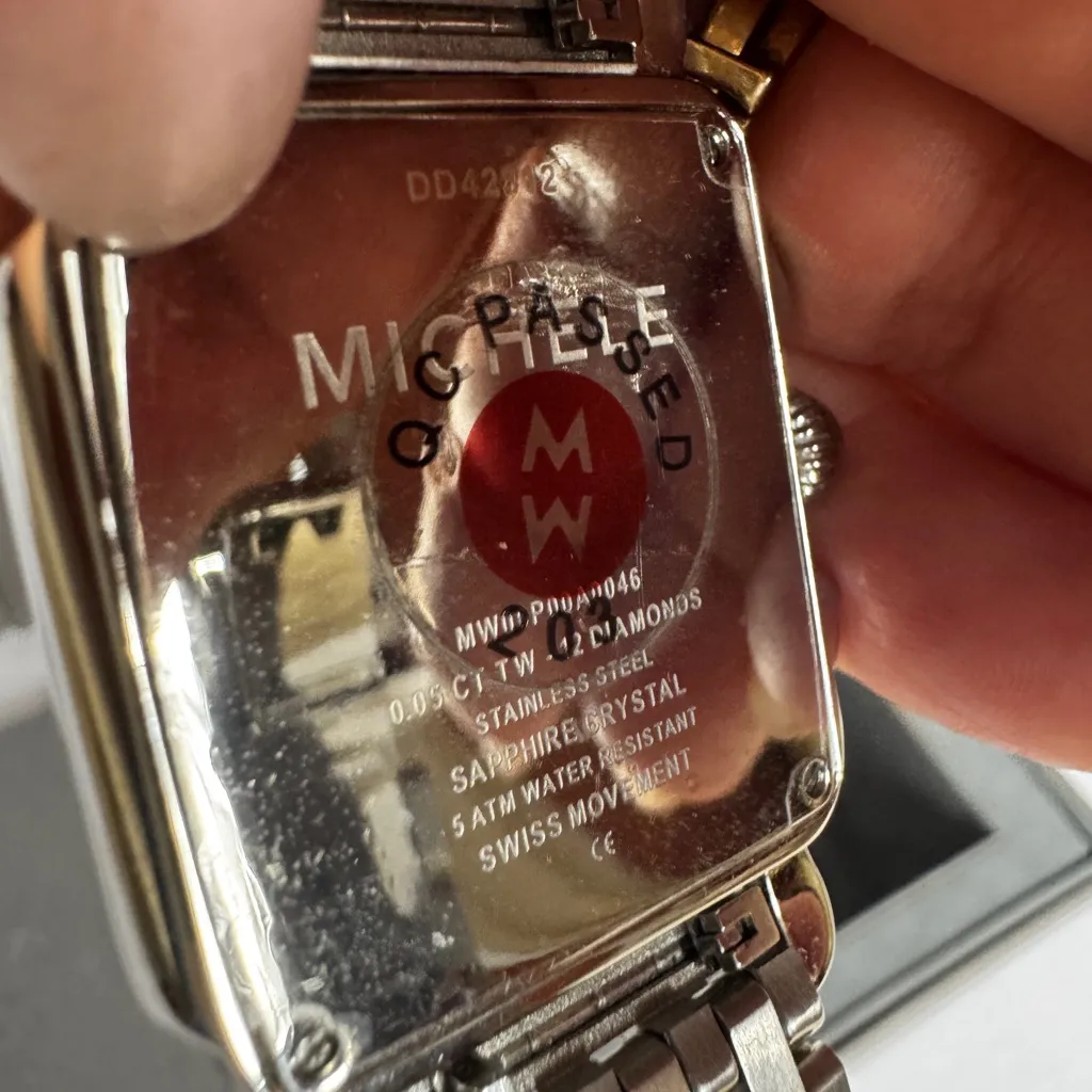 Michele Deco Chronograph Diamond Dial Women's Silver Watch - Image 10