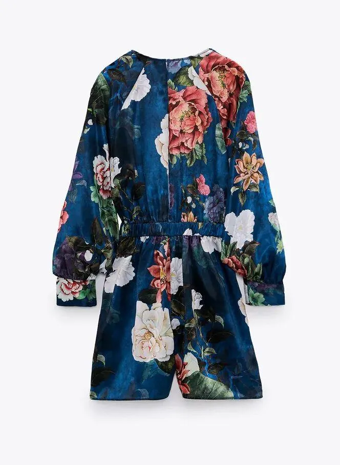 NWT  Satin Effect Short Jumpsuit Floral Print - Image 8