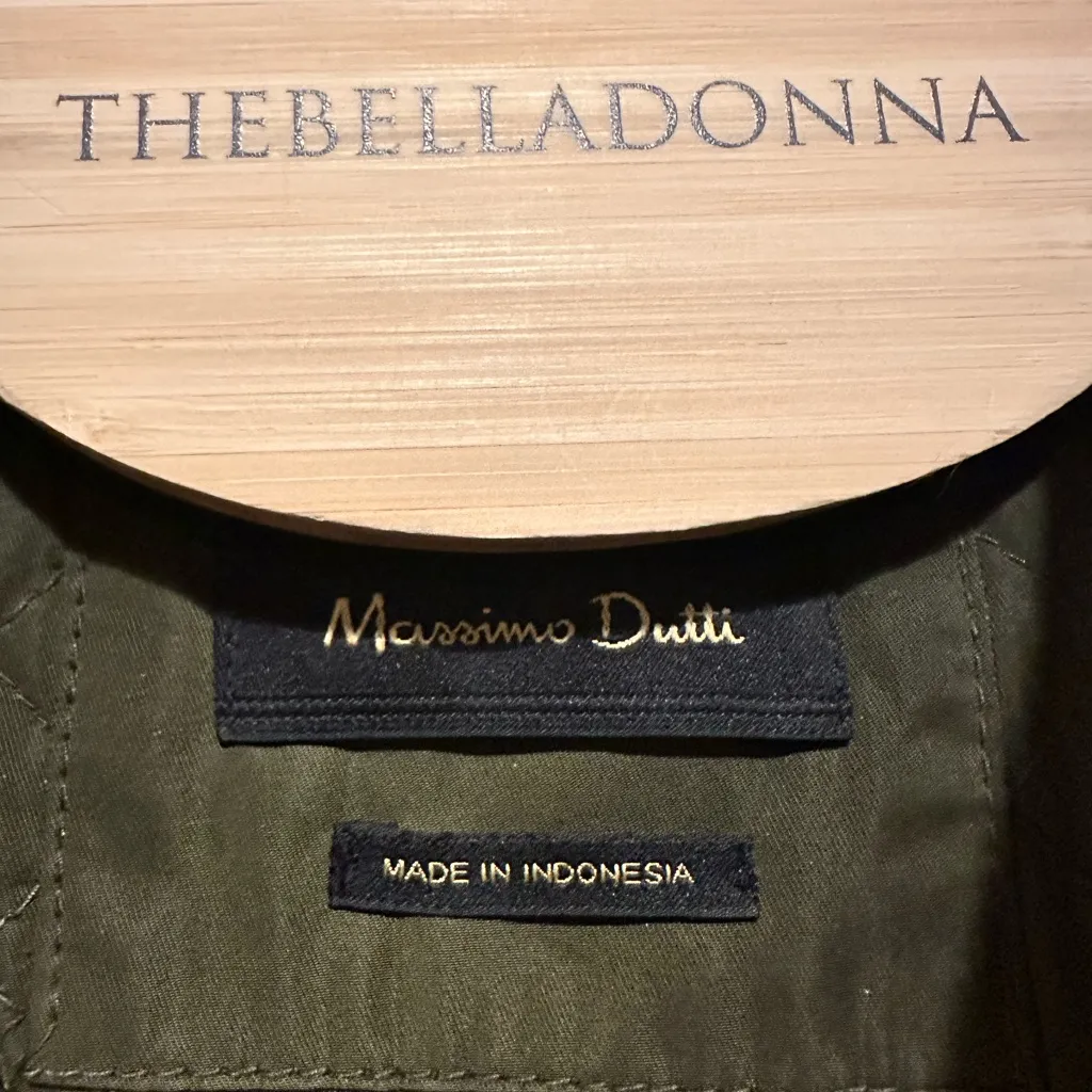 MASSIMO DUTTI OLIVE GREEN TRENCH JACKET S - Image 5