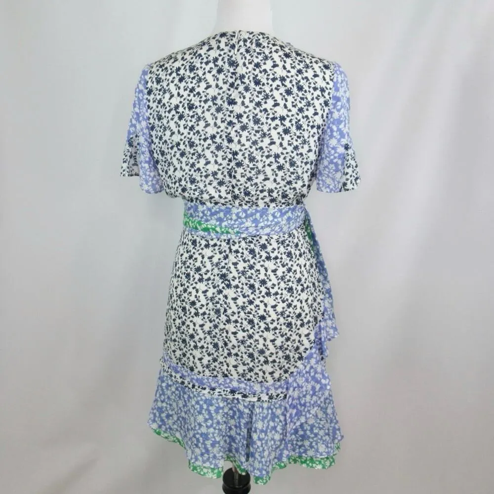 TANYA TAYLOR Bianka Ditzy Mixed Floral Silk Mini Dress Women’s Size 6 - Image 9