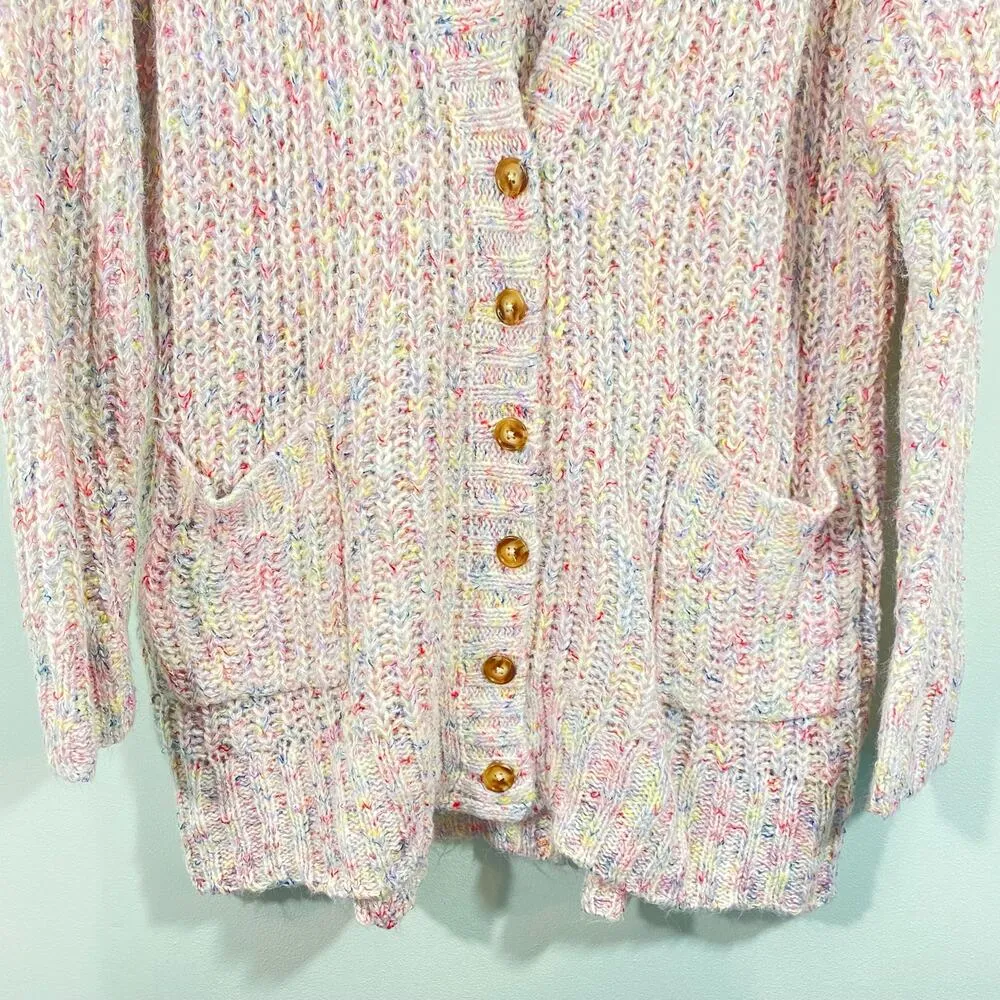 Torrid Women's Cream & Mixed Threads Button Up V-neck Cardigan Size 2 NWT - Image 3