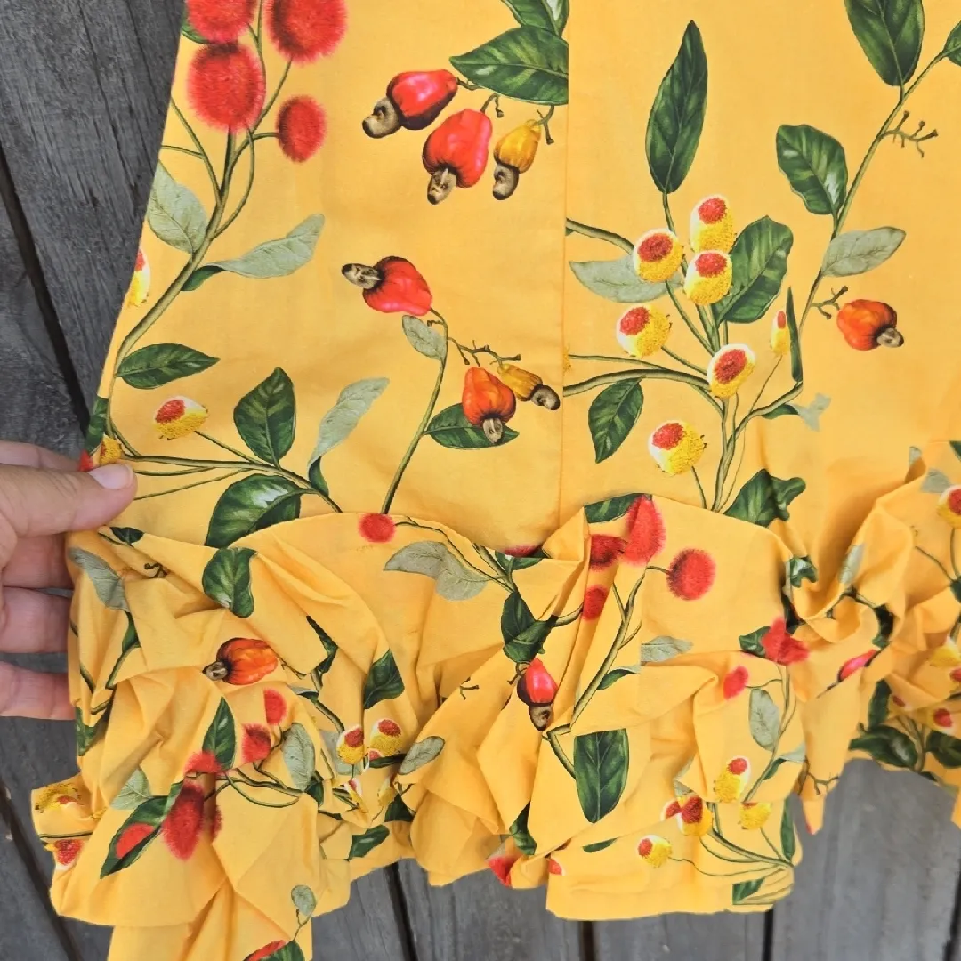 Agua Bendita Yellow Floral Off-Shoulder Mini Dress - Image 6